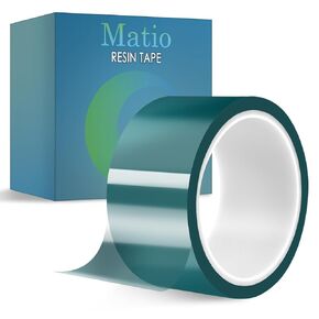 Matio Resin Tape for Epoxy Resin Molding,Upgrade Adhesive Epoxy Tape 2IN W x 108FT L High Temperature Resistance Tape Easy Peel Epoxy Release Tape for DIY Jewelry,Making River Table,Hollow Frame Bezel