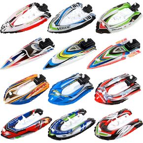 Bath Toy,Wind Up Boat,12 Pack Assorted Bath Boat Toy,Yacht Speed Boat for Swimming Pool, Beaches and Tubs,Outdoor Water Toy for Kids