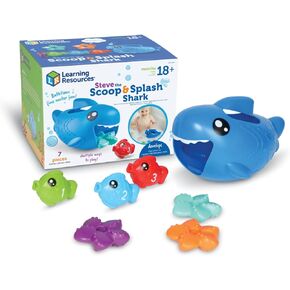 Learning Resources Steve The Scoop & Splash Shark, 7 Pieces, Ages 18 Months+, Toddler Learning Toys, Baby Toys ,Toddler Bathtub,Pool Toys, Water Toys
