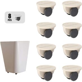 عجلات لاصقة عالمية، عجلات لاصقة، بكرة لصق ذاتية، بكرات بلاستيكية صغيرة لاصقة، للأثاث، صندوق تخزين، كرتون، حاوية، صندوق، محمول/قابل للغسل/متحرك/غير دوار/بدون حفر/سهل التركيب (8 قطع) in Kuwait