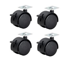 4-Piece of 1.5 Inch Furniture Casters, Replacement Cart Casters, Nylon Plastic with Metal Top Plate Small Swivel Casters, Used for Workbenches, Tables, Cabinets, Cupboards and Wardrobes