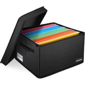 Fireproof File Box, Fireproof File Storage Organizer Box with Lid,Home Office Document Storage Filing Box with Handle,Portable Safe Storage Box for Legal Size Hanging Folder