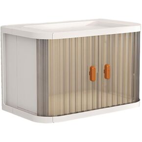 صندوق تخزين سطح المكتب Oneshow، منظم سطح المكتب، صندوق تخزين مستحضرات التجميل والعناية بالبشرة، تخزين اللوازم المكتبية، بلاستيكي قابل للطي، صندوق تخزين قابل للتكديس (عبوة واحدة) in Kuwait