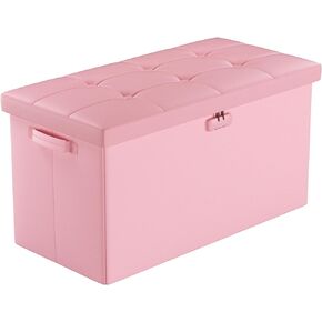 Tamfile 30 بوصة مقعد تخزين قابل للطي مع قفل، حماية الخصوصية، مقعد تخزين لغرفة النوم والممر، نهاية بني مقاوم للحريق من مقعد السرير مع مقعد مبطن بالرغوة، مقعد مسند قدم طويل in Kuwait