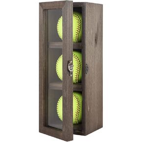 Freezing point 9" Baseball 12" Softball Display Case for Balls Homerun Shadow Box Frame Wall Mount Small Stand Holder Cubes Memorabilia Clear Sport Collectibles Single Gifts for Boys Brown in Kuwait