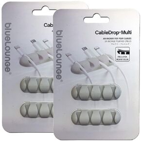 Bluelounge BLUCDMU-WH CableDrop Multi Multi-Cable Router Clips, 2 Count (White)