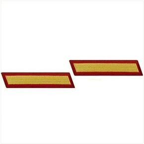Marine Corps Service Stripe: Male - gold embroidered on red, set of 1