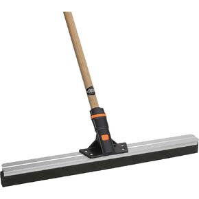 SWOPT 24" Floor Squeegee + 60" EVA Foam Comfort Grip Wooden Handle, Combo — Cleaning Head w/ Long Handle Interchangeable w/ All SWOPT Cleaning Products — Indoor & Outdoor Squeegee Set, Gray