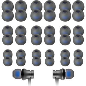Replacement Earphone Tips, PAFUWEI 36 Pieces Replacement Earbud Tips eadphone Silicone Tips Noise Isolation Cover Noise Cancelling Earphones, for 4.5mm to 6mm Headphones（Blue