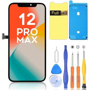 Screen Replacement for iPhone 12 Pro Max, Full HD Display and Touch Digitizer Assembly 6.7-inch (Face ID and True Tone)