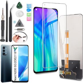 YWLRONG Sreen Replacement for OnePlus Nord N200 5G DE2118 LCD Display Touch Screen Digitizer Assembly with Kit(Black)