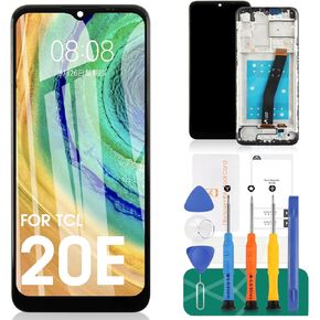 for TCL 20E Screen Replacement for TCL 20E LCD Diaplay for 6125F 6125D Touch Screen Digitizer Replacement Assembly Repair Parts with Frame
