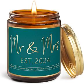 Wedding Gifts for Couples 2024,Mr and Mrs Gifts,Bridal Shower Gifts with Candle,Wedding Gifts for Bride,Unique Newlywed Wedding Gifts for Couples,Future Mr and Mrs Gifts