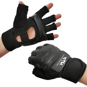 Taekwondo Gloves, WTF Approved Muay Thai Sandbag Boxing Training Punching Bag Half Finger Mitts Sparring Martial Arts Karate Fighting MMA Gloves for Men Women Kids