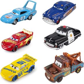 Toys Car 2 3 Mater The King Sheriff Diecast Car Toy Set for Boy Kids Gifts (6 Piece Set)