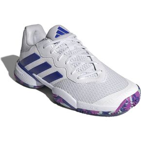 adidas Barricade Sneaker, White/Lucid Blue/Semi Flash Aqua, 4.5 US Unisex Big Kid