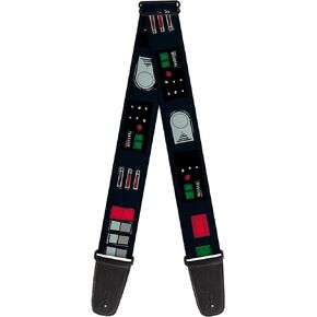 Buckle-Down Star Wars Guitar Strap, Darth Vader Utility Belt Bounding Black Grays Reds, 2 Inches Wide