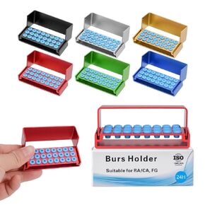 7Pcs Colorful Endo Box With Cover Design For 24 Holes Bur Holder Tips Block Organizers Sterilizer Case