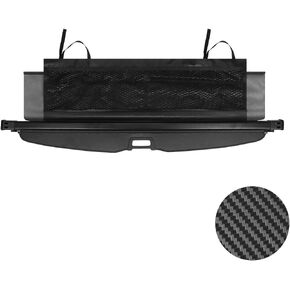 Autorder Custom Fit for Cargo Cover Toyota 4Runner 2010-2023 Accessories Rear Trunk Shade Cover with with Extra Storage Net Retractable Security Shield Shade Carbon Fiber Black