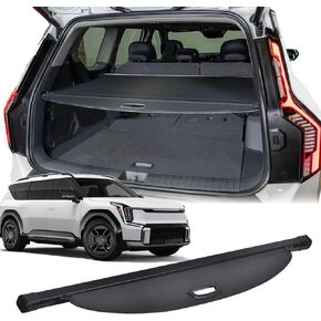 Cargo Cover for Kia EV9 Accessories,Retractable Trunk Cover Privacy Security Screen Luggage Shield Shade for Kia EV9 Accessories (Canvas)