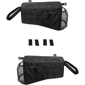 CheroCar Tool Storage Bag Cage with Multi-Pockets Organizers for Jeep Wrangler JK Trunk Organizer 2007-2018 Tool Kits for 4 door. Interior Accessories, Black…