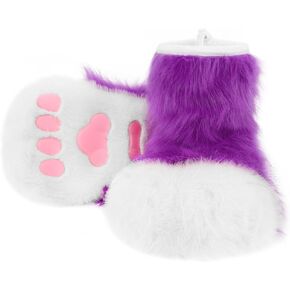 Animal Fuzzy Slippers Bear Cat Wolf Dog Fox Fursuit Feet Paw Claw Shoes Furry Boots Costume Accessories for Adult Kids in Saudi Arabia