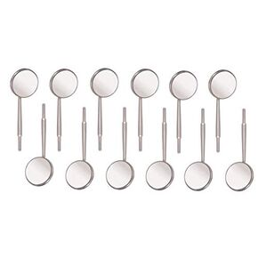 Dental Mirrors - Rhodium-Coated Front Surface Diagnostic Dental Mouth Mirror - Intraoral Dental Mirror for Inside Mouth - Stainless-Steel Cone Socket Oral Mirror – 12Pcs/Box – Size 5/24mm