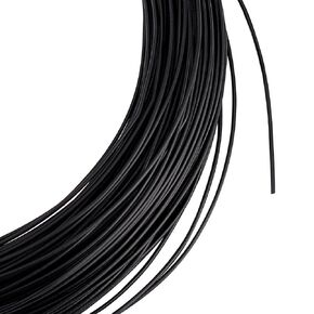 OLYCRAFT 50m/54.7 Yards Black Millinery Wire 1mm Diameter Black Floral Wire Round Soft Millinery Wire PVC Covered Millinery Wire Iron Stem Wires for DIY Sewing Supplies Brim Making Accessories