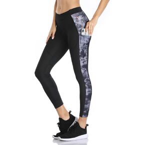 Santic Women's Cycling Pants High Waist 4D Padded Cycling Capris Pants 7/8 Biking Tights Pants with Pockets