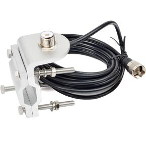 TWAYRDIO Roll Bar/Mirror Mounting Bracket, Antenna Mount with 16.4ft RG58 Coaxial Cable SO239 to PL259 for Ham VHF UHF Two Way Radio Antenna