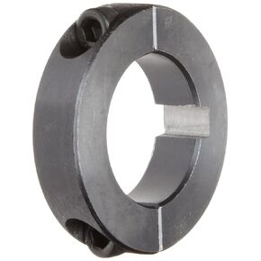 2C-100-KW Black Oxide Plated Steel Two-Piece Clamping Collar, Keyway, 1" Bore, 1-3/4" Outside Diameter, 1/2" Width