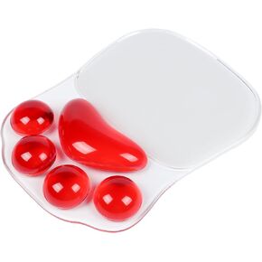 Super Space Mouse Pad, Mouse Pad Wrist Support Soft Silicone Wrist Rests, Ergonomic Cat Paw Mouse Pad for Office Computer Laptop, Ideas(10.86 x 7.99 x 1.22inches), Red
