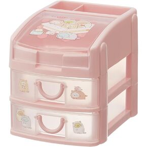 Mini Chests Desk Storage Organizer Pink Plastic Drawers - Desk Drawer Organizer Makeup Organizer Office Organization and Storage - Desk Accessories Aesthetic Tabletop Drawers