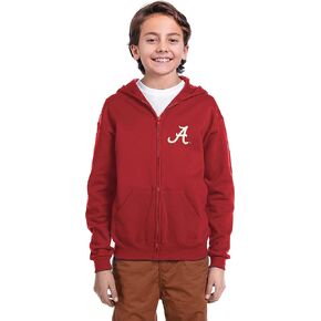 Little King NCAA Youth Boys Teen Full Zip Cotton Fleece Hoodie Sweatshirt with Embroidered Team Logo