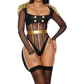 Forplay Follow The Leader Ringleader Costume – Circus Master Costume for Women – Includes Bodysuit & Waist Belt - Ringmaster Outfit for Halloween, Cosplay & Roleplay - L/XL