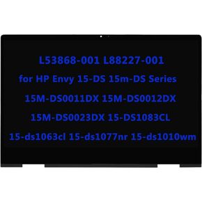 15.6" L53868-001 L88227-001 Replacement for HP Envy X360 15-DS 15m-DS Series 15M-DS0011DX 15M-DS0012DX 15M-DS0023DX 15-DS1083CL 15-ds1063cl 15-ds1077nr 15-ds1010wm LCD FHD Touch Screen Digitizer Assem