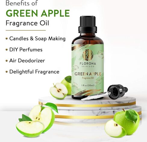 Florona Green Apple Premium Quality Fragrance Oil - 1 fl oz for Soap Making, Candle Making, Diffuser Aromatherapy in Kuwait