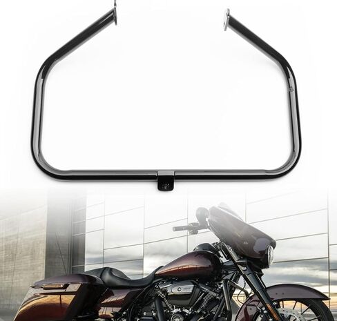 قضيب حماية المحرك باللون الأسود اللامع من شريط الطريق السريع لـ Harley Touring 1997-2008 Street Glide & Ultra Classic & Road King & Electra Glide in Kuwait