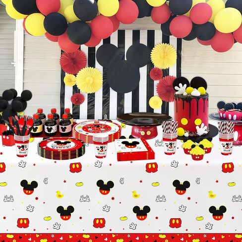 أدوات مائدة لتزيين عيد الميلاد الثالث من ميكي - أطباق ومناديل عيد الميلاد الثالث من ميكي، مستلزمات حفلات الصبي، طبق، منديل، كوب، أدوات مائدة، ديكورات طاولة عيد ميلاد ميكي بعمر ثلاث سنوات | 24 ضيف in Kuwait