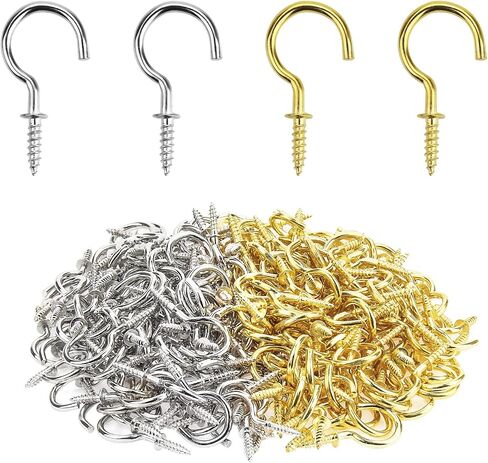 1inch Black Zinc Plated Metal Screw-in Ceiling Hooks Cup Hooks Black, 120 Pieces in Saudi Arabia