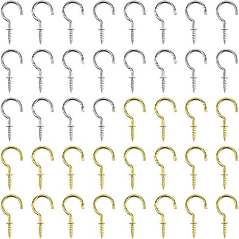 1inch Black Zinc Plated Metal Screw-in Ceiling Hooks Cup Hooks Black, 120 Pieces in Saudi Arabia