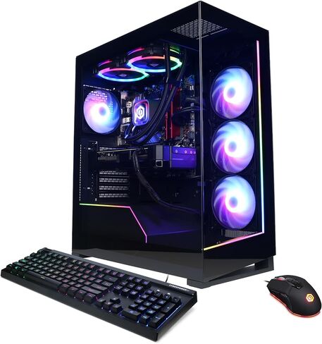كمبيوتر CyberPowerPC Gamer Supreme Liquid Cool للألعاب، AMD Ryzen 7 8700G 4.2 جيجا هرتز، GeForce RTX 4060 Ti 16 جيجا، 32 جيجا DDR5، 2 تيرابايت PCIe Gen4 SSD، جاهز للواي فاي ونظام التشغيل Windows 11 Home (SLCAI9000A) in Kuwait
