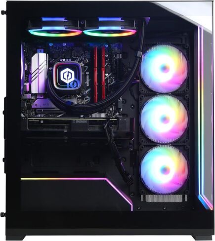 كمبيوتر CyberPowerPC Gamer Supreme Liquid Cool للألعاب، AMD Ryzen 7 8700G 4.2 جيجا هرتز، GeForce RTX 4060 Ti 16 جيجا، 32 جيجا DDR5، 2 تيرابايت PCIe Gen4 SSD، جاهز للواي فاي ونظام التشغيل Windows 11 Home (SLCAI9000A) in Kuwait