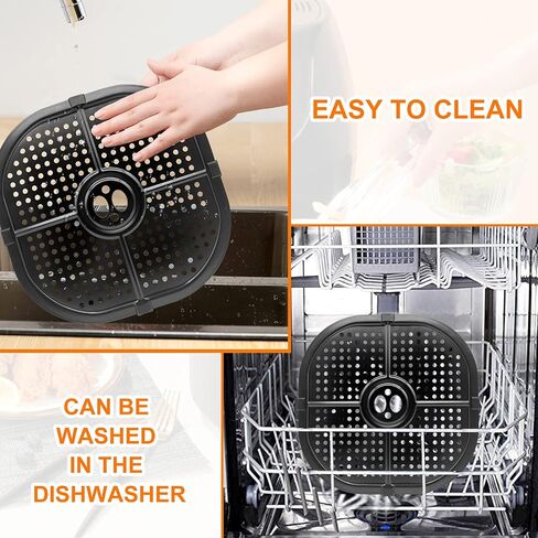 Air Fryer Crisper Plate for COSORI 5QT Air Fryers, 9.09IN Premium Square Nonstick Air Fryer Tray Grill Pan Replacement Parts Accessories Rack with Rubber Tips for Instant Air Fryer in Saudi Arabia