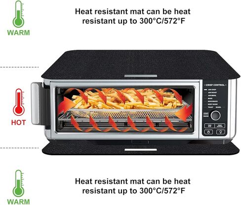 وسادة مقاومة للحرارة للمقلاة الهوائية مع وظيفة انزلاقية، قطعتان 15 * 18 بوصة حصيرة مقاومة للحرارة، حصيرة حماية للسطح متوافقة مع معظم مقلاة الهواء الكبيرة مقاس XL in Kuwait