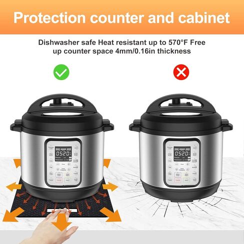 وسادة مقاومة للحرارة للمقلاة الهوائية مع وظيفة انزلاقية، قطعتان 15 * 18 بوصة حصيرة مقاومة للحرارة، حصيرة حماية للسطح متوافقة مع معظم مقلاة الهواء الكبيرة مقاس XL in Kuwait