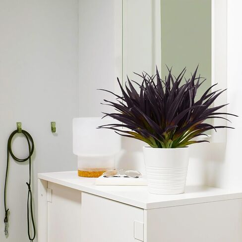 24Pcs Artificial Grass Plant Fake Outdoor Plastic Plants UV Resistant Faux Grasses Greenery Shrubs for Window Box Garden Patio Porch Home Decor Black in Kuwait