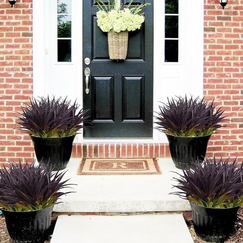 24Pcs Artificial Grass Plant Fake Outdoor Plastic Plants UV Resistant Faux Grasses Greenery Shrubs for Window Box Garden Patio Porch Home Decor Black in Kuwait