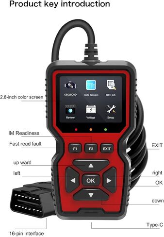 ماسح ضوئي V519 للسيارة Obd2 أداة تشخيص أخطاء السيارة متعددة الوظائف أداة تشخيصية قارئ رمز فحص تلقائي للمحرك Obdii Eobd CAN in Kuwait