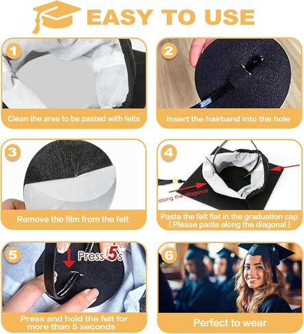 3 Pack Graduation Cap Headband Secures Your Grad Cap,Graduation cap Insert，Hat Accessories for Graduates, Students, Women （Graduation Cap Not Included） in Saudi Arabia